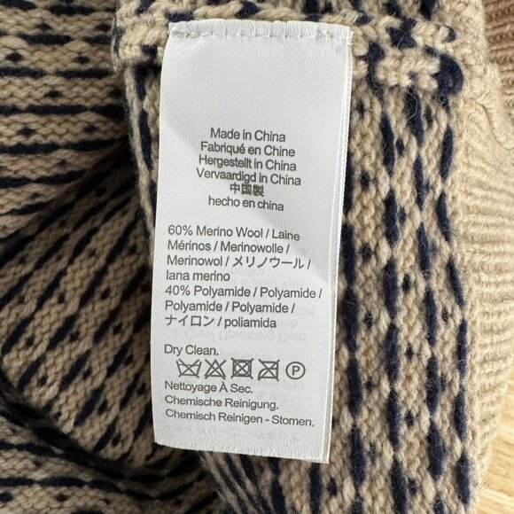 J. Crew Rugged Merino Half Zip Sweater Small Colorblock Bird's Eye NWT FS-1417 - Picture 9 of 10